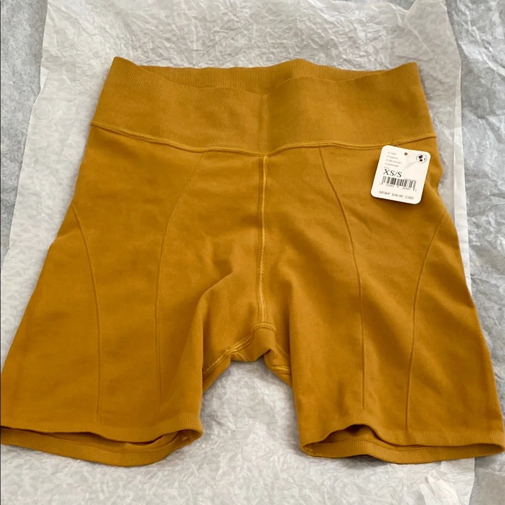 Yellow High Waist Bike Shorts